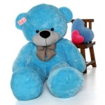 Super Giant 7 Feet Blue Bow Teddy Bear Soft Toy